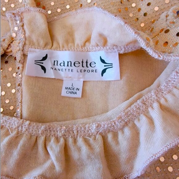 Nanette Lepore Sleeveless High Collar Sequined Pink Blouse in Size Large… - Picture 4 of 4